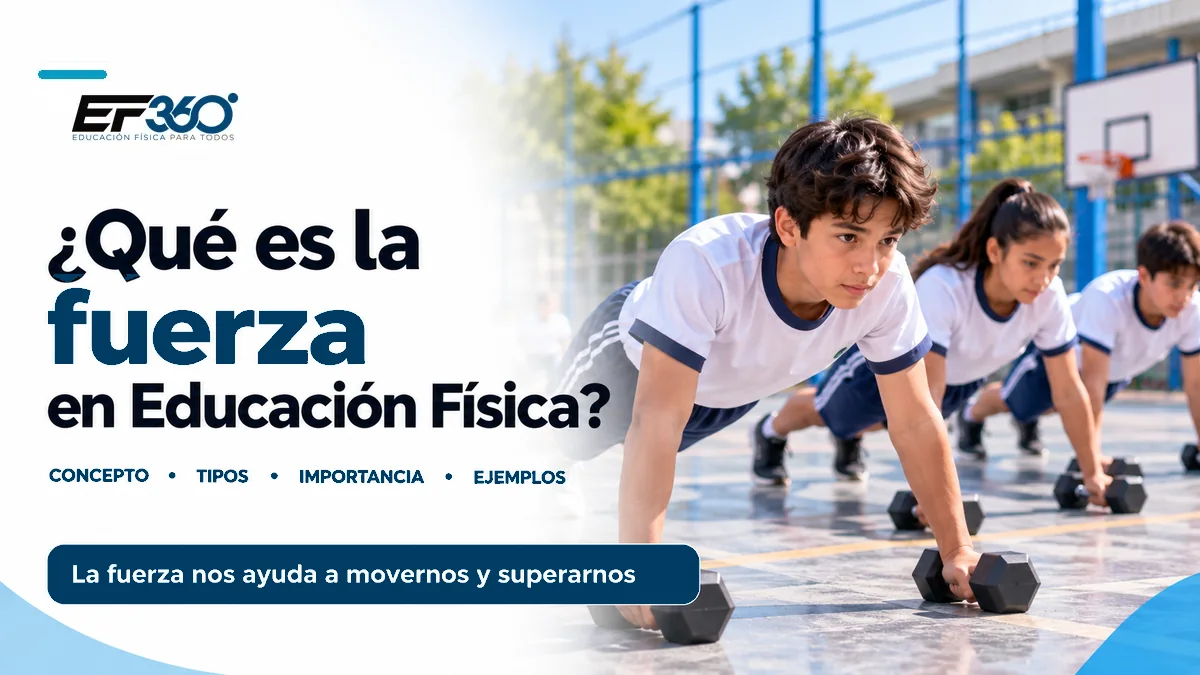 Estudiantes realizando ejercicios de fuerza en Educación Física, imagen del artículo «¿Qué es la fuerza en Educación Física?» de EF 360.